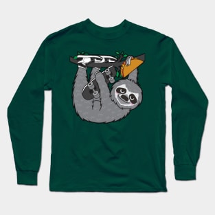 Skater Sloth Taco Long Sleeve T-Shirt